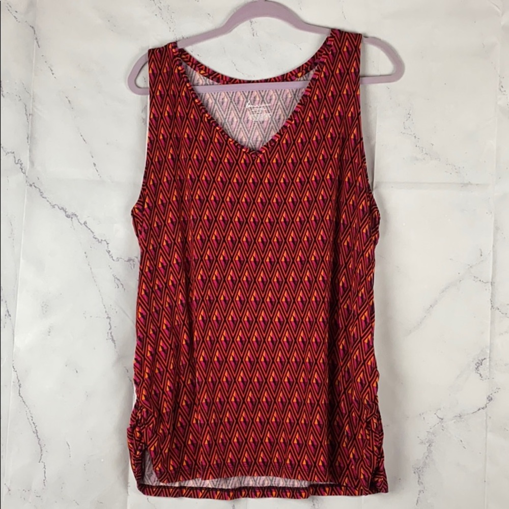 Lane Bryant Ruched Geometric Print Tank Top 18/20